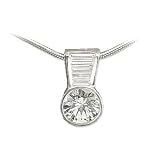 Womens Minimalist Style Cubic Zirconia Pendant