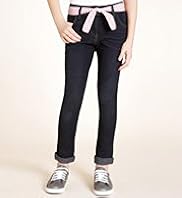Cotton Rich Turn Up Hem Skinny Jeans with Belt