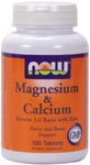 Magnesium & Calcium by NOW Foods - Minerals (800mg - 250 Tablets)