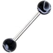Black MARBLE Barbell Tongue Ring