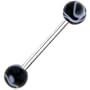 Black MARBLE Barbell Tongue Ring