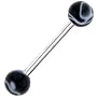 Barbell - Black MARBLE Tongue Ring