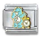 Clearly Charming Bedtime Bear Yawning with Alarm Clock Care Bears Italian Charm