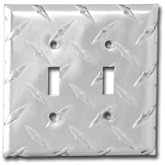 Diamond Double Toggle Switch Plate - Aluminum
