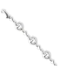 14k White Gold Mother & Child w/Hearts & .18ct Dia. Bracelet Length 7.5"