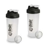 Blender Bottle Protein Shaker with Blenderball Portable Mixer 28oz Shaker Bottle (Set of 2 Black!)
