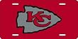 Kansas City Chiefs Laser Cut Red License Plate - SET OF 6 - Sports Merchandise