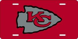 Kansas City Chiefs Laser Cut Red License Plate - SET OF 6 - Sports Merchandise