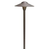 Kichler Lighting 15310AZT Dome Path Light 1-Light 12-Volt Path& Spread Light, Textured Architectural Bronze
