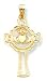 14kt Yellow Gold Claddagh Cross - D1516