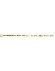 4mm Fancy Two Tone Gold Link Bracelet 7"