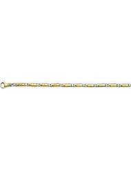 4mm Fancy Two Tone Gold Link Bracelet 8"