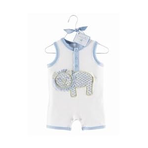 Mud Pie Baby Lil' Buddy White Cotton Sleeveless Romper, Lion, 0 - 6 Months