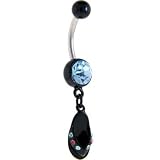 Black Anodized Solar Blue Gem THONG SANDAL Dangle Belly Ring