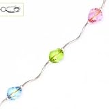 14k 8 mm Helix Light Blue Green and Pink Crystal Necklace - Choice 16-inch