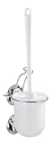 Wenko 16967100 Wand WC-Garnitur Milazzo Super-Loc - Befestigen ohne Bohren, Chrom-Kunststoff, 10 x 35 x 12 cm, wei�