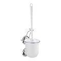 Wenko 16967100 Wand WC-Garnitur Milazzo Super-Loc - Befestigen ohne Bohren, Chrom-Kunststoff, 10 x 35 x 12 cm, wei�