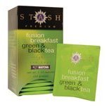 Stash Tea Green Teas & White Tea Blends - Fusion Breakfast Green & Black with Matcha 18 tea bags (Pack of 2)