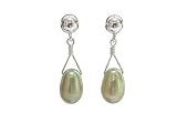 Green Freshwater Pearl Wire-Drop Earrings