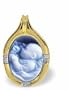 14K Yellow Gold Oval Cameo Mother Holding Baby Pendant