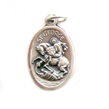 Saint George - Saint Paul - Two-Sided Oxidized Medal - MADE IN ITALY