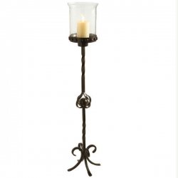 43 Black Floor Iron Hurricane Lamp