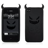 「【iphone4 / 4S 対応 シリコンケース カバー】デビル(ブラック/黒色)」の画像