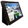 MaryCom PREMIUM QUALIT�T Ledertasche mit Aufstellm�glichkeit f�r Apple iPad2 in Schwarz + Gratis Displayschutzfolie / Etui / Bag / Schutztasche / LTS iPad2