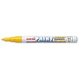 Brand New. uni Paint Marker Bullet Tip Fine Point PX21 Line Width 0.8-1.2mm Yellow Ref 9001956 [Pack 12]