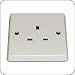 AC Female Power Connector United Kingdom BS1363 13 Amp 250 Volt Black Panel Mount