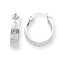 Sardelli - 14k White Gold Open Greek- Key Hoop Earrings