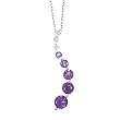 10k White Gold, Diamond & Amethyst Journey-Style Pendant