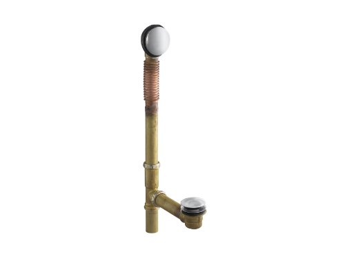 Kohler K-7259-G Clearflo Brass Toe Tap Bath Drain, Brushed Chrome