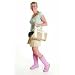 Faux Suede Shearling Tote Camel