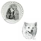 American Eskimo Heart Shaped Plate, Porcelain by Rosalinde (8' diameter)