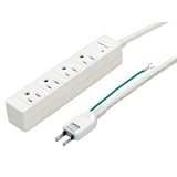 ヤザワ Wマグネット付3P対応テーブルタップ 4個口 2m 白 HJKP402WH