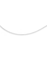 MMA Silver - 16 inch Rhodium Plated Round 1mm Omega Necklace