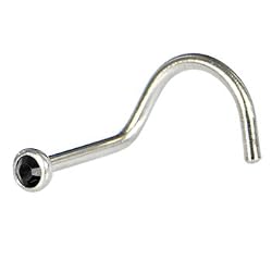 Swarovski Jet Screw Nose Ring