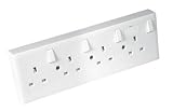RED GREY 1 OR 2 GANG TO 4 GANG MAINS SOCKET CONVERTER **Converts a single or Double Mains Socket to a 4 way Socket, Creates Extra Sockets without using an extension lead, Replaces existing Single or Double Gang Socket, 13 amp fused, Polycarbonate Construction, BS1363 IP20, Quick and Easy to fit, Instructi** B81P