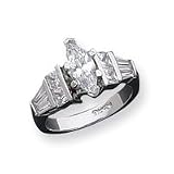 Sterling Silver 10mm Marquise CZ (Cubic Zirconia) Ring
