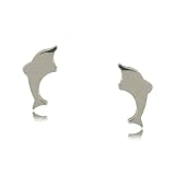 Tiny Surgical Steel Dolphin Silhouette Stud Earrings
