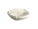 IMAGE OF Kohler K-2222-1-47 Portrait Pedestal Lavatory Basin with Single-Hole Faucet Drilling, Almond