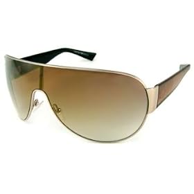 Emporio Armani Sunglasses - 9453 / Frame: Shiny Light Gold Lens: Brown Mirror Gold