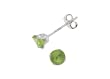 Sterling Silver 5mm Round CZ Fashion Birthstone Earring in 4 Prong Setting, August