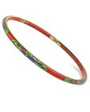 Red Cloisonné Floral Bangle