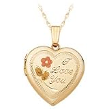 'I Love You' Heart Shaped Locket in 14kt. Yellow Gold