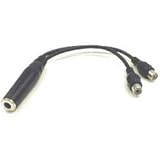 HOSA MONO 1/4 PHONE (F) - TWO RCA MONO (F), 6 in.