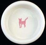 Melia Economical Dapper Cat Bowl -Pink Walking Cat Design-EXTRA SMALL