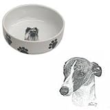 Whippet Paw Print Bowl, Porcelain by Rosalinde (7 in. x 2.5 in. deep)