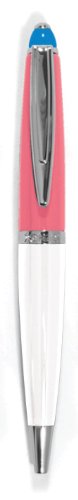 Xonex Tri-Tone Enamel Ball Point Pen, Twist Style, Xonex Refill #10031, 4-1/4 Inch, Pink/White (10782)